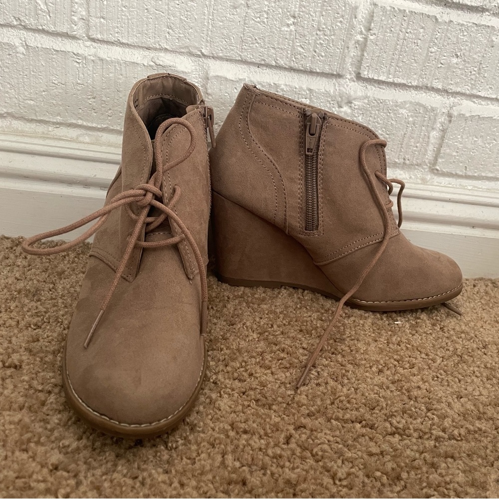 Suede Wedge Boots